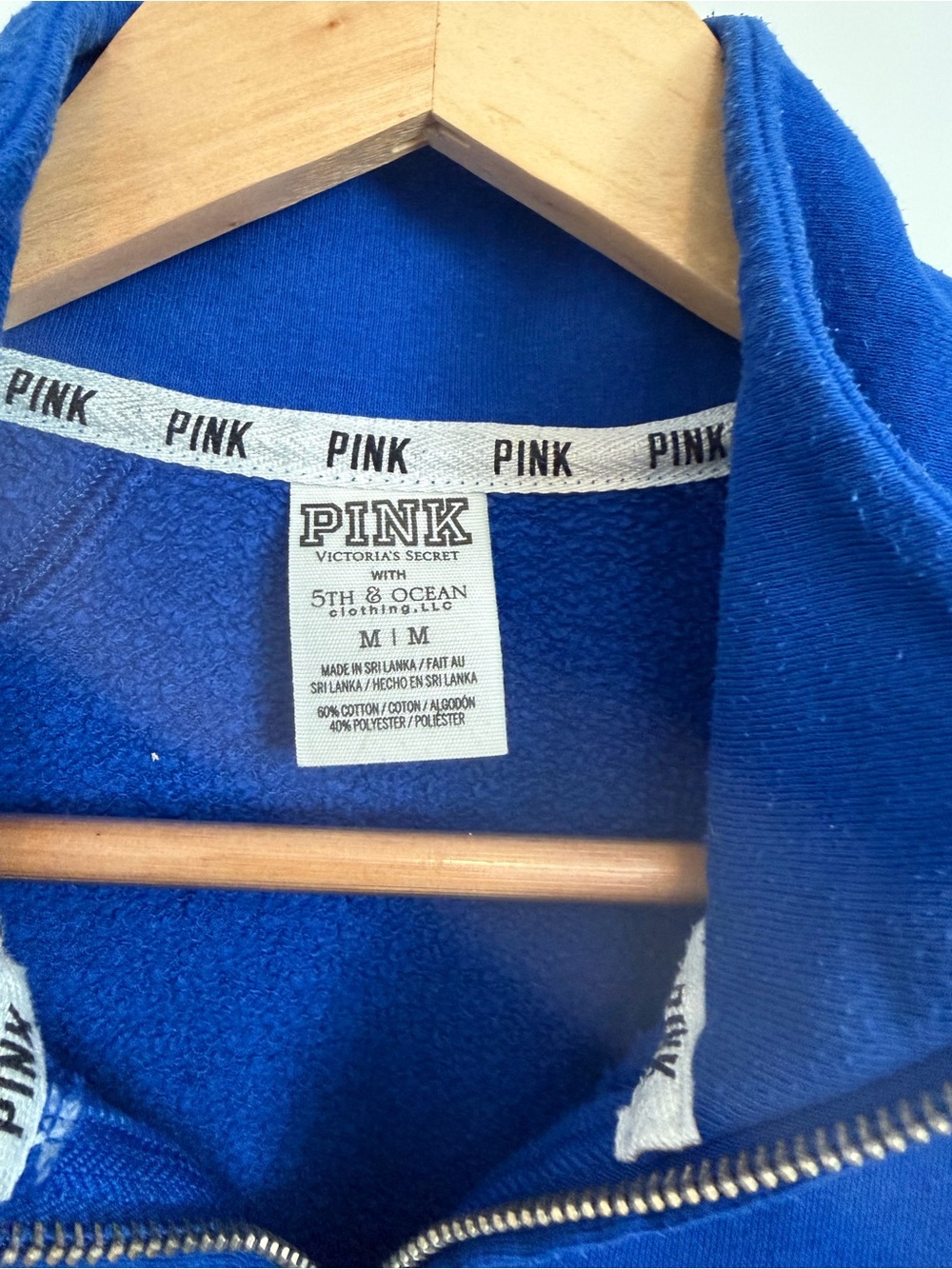 PINK Victoria Secret LA Dodgers Blue Half-Zip Sweatshirt - Picture 5 of 8
